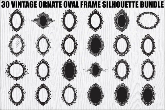 Download Vintage Ornate Oval Frame Bundle - Frame Collection
