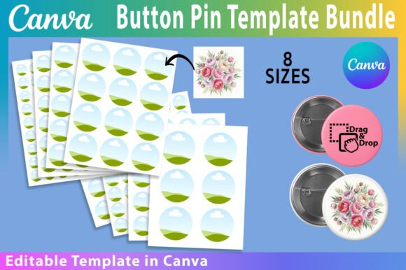 Download Button Pin Template BUNDLE, Canva Frame - Frame Collection