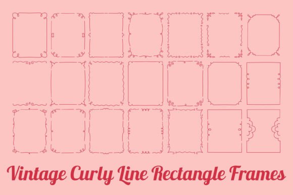 Download Vintage Curly Line Rectangle Frames - Frame Collection
